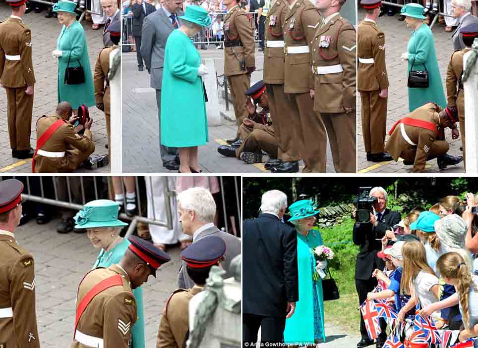 Bertemu Ratu Elizabeth II, Tentara Inggris Asal Fiji Duduk Bersila 